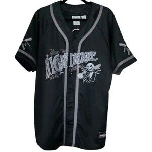 Vintage Disney Nightmare Before‎ Christmas Baseball Jersey Jack Skellington - L